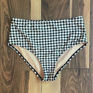 Old Navy Black and White Checkered High waisted Bikini Bottom